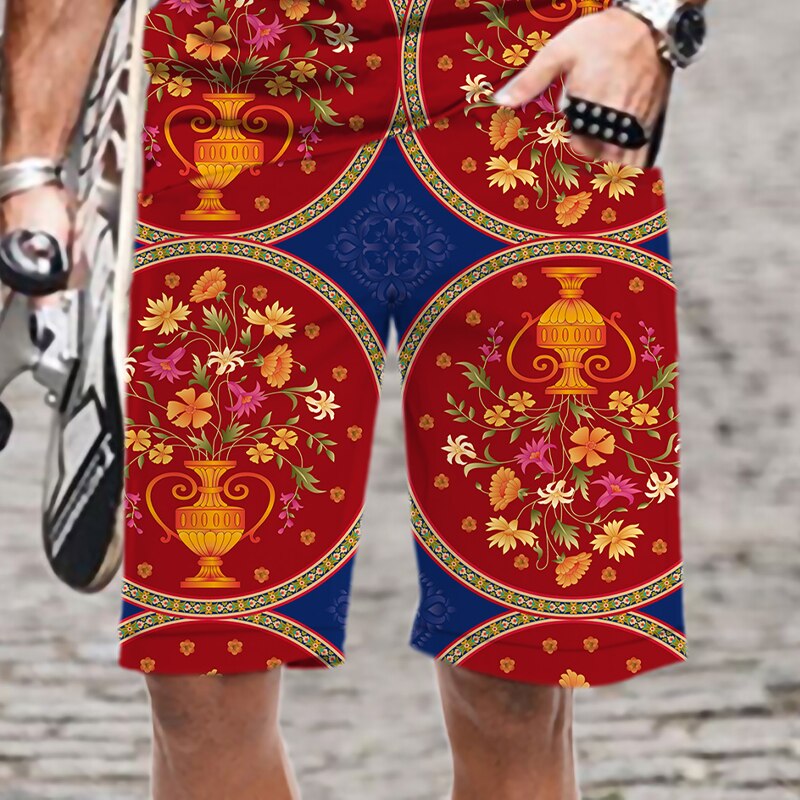 Men&s Shorts Swimsuit Persian Pattern Cool Fashion Funny Quick Dry Swimming Elastic Waist Casual Men/Women Oversized